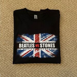 GILDAN Short Sleeve Crewneck T- Shirt • Beatles vs Stones • Black • XL